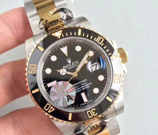 Rolex Submariner δίχρωμο μαύρο